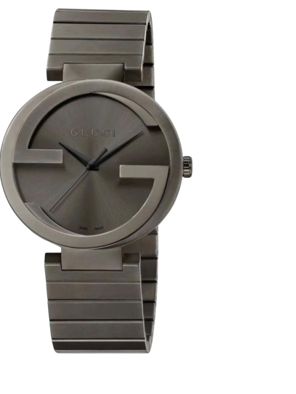 New Full Set Gucci Watch YA133210 Interlocking G Men Grey Steel 42mm